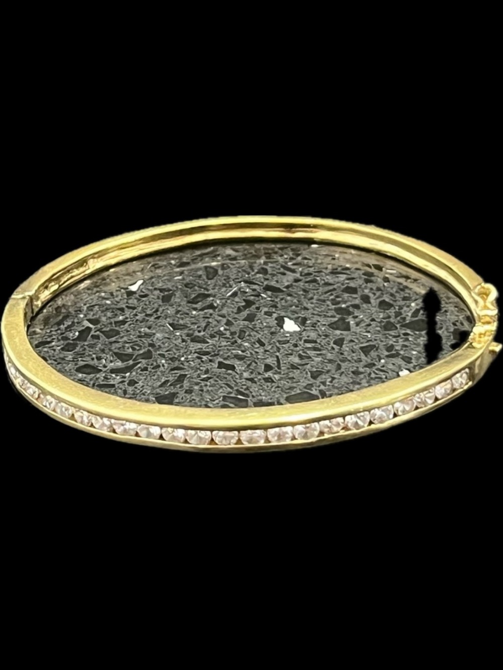 Suzanne Somers vintage round channel set CZ bangle bracelet statement, gold HSN